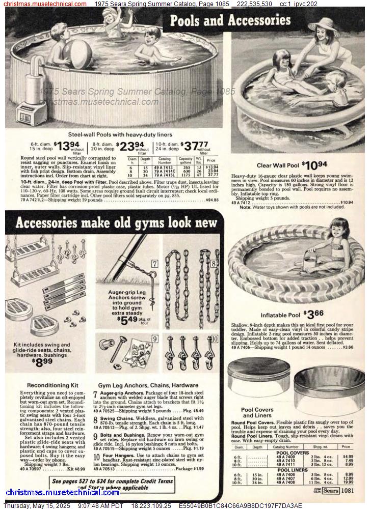 1975 Sears Spring Summer Catalog, Page 1085