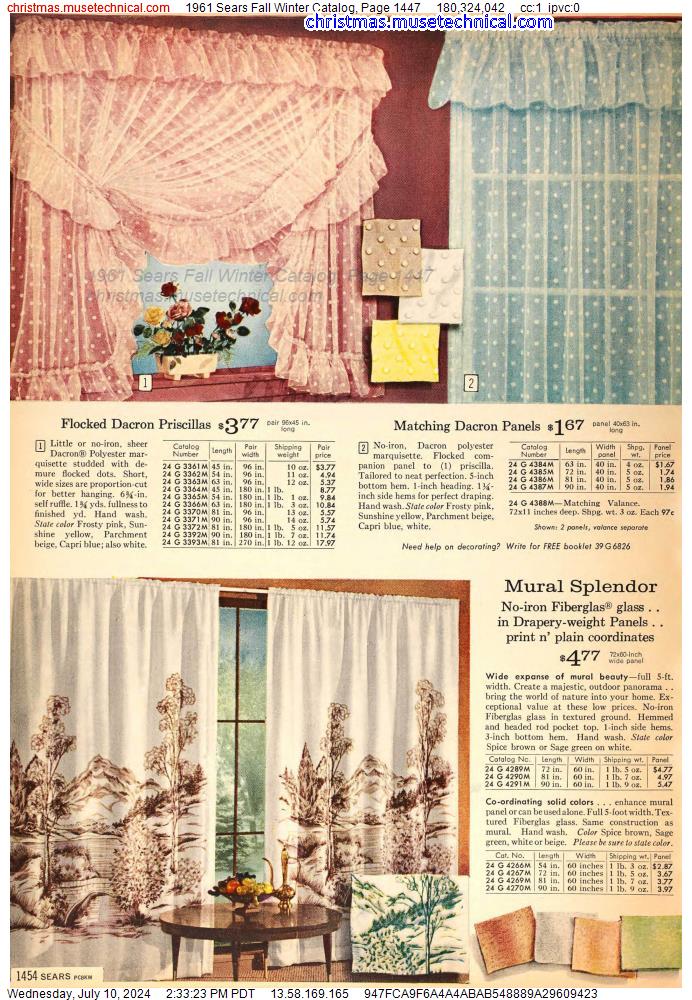 1961 Sears Fall Winter Catalog, Page 1447
