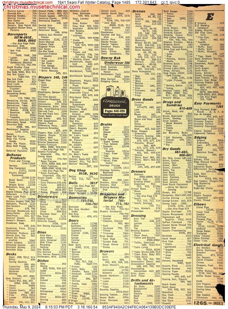 1941 Sears Fall Winter Catalog, Page 1485
