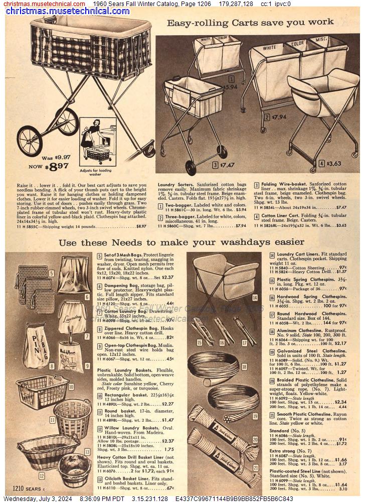 1960 Sears Fall Winter Catalog, Page 1206