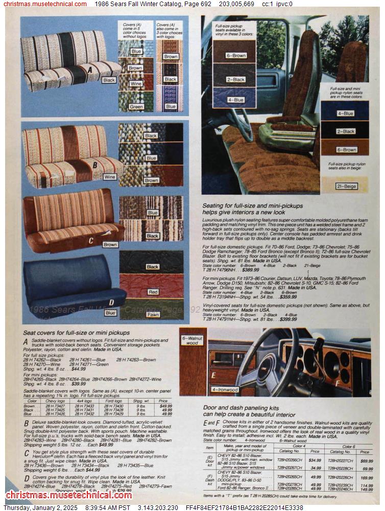 1986 Sears Fall Winter Catalog, Page 692