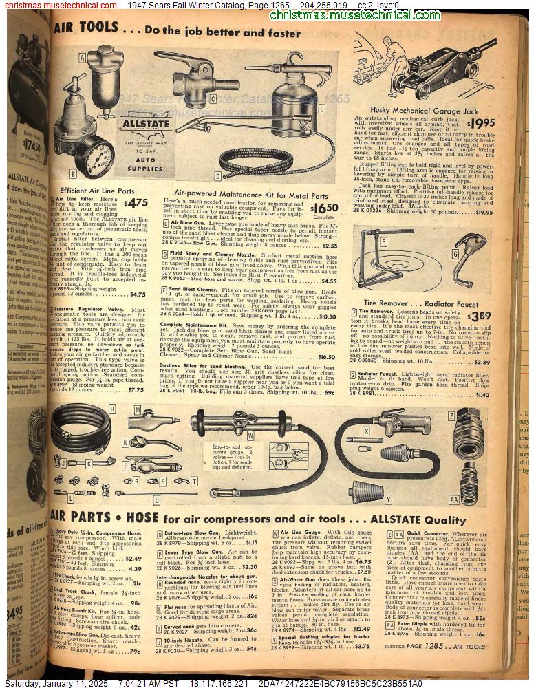 1947 Sears Fall Winter Catalog, Page 1265