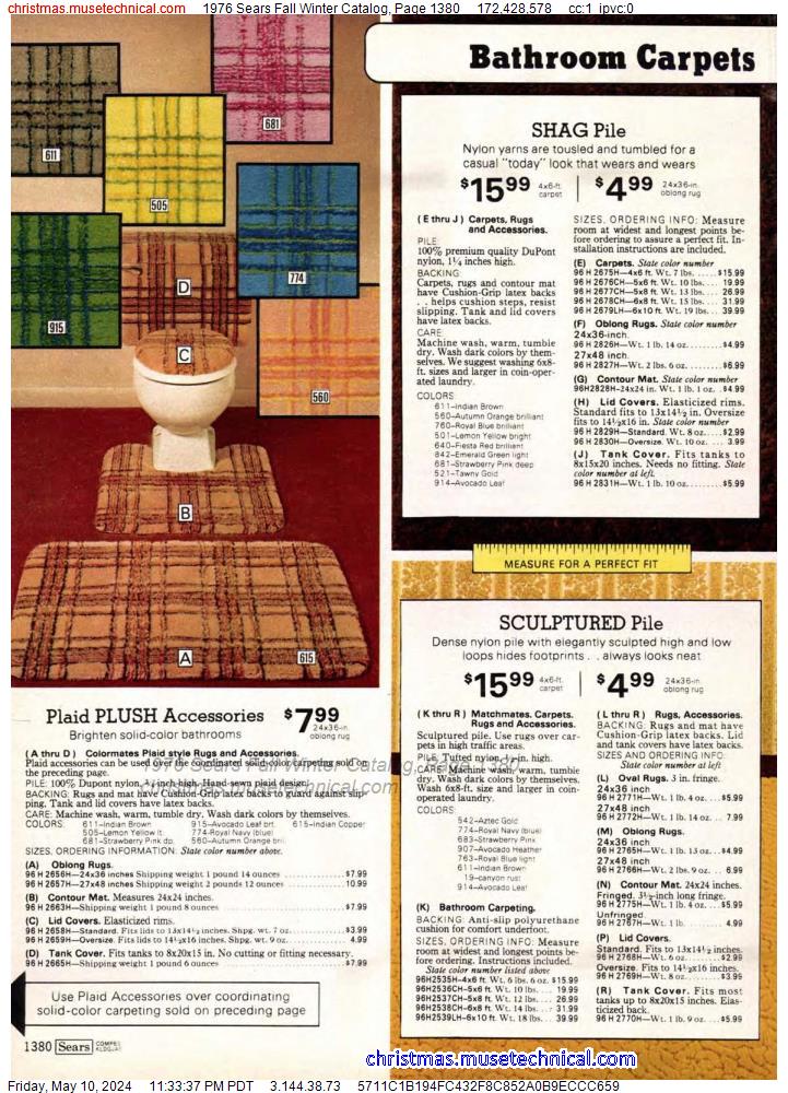 1976 Sears Fall Winter Catalog, Page 1380