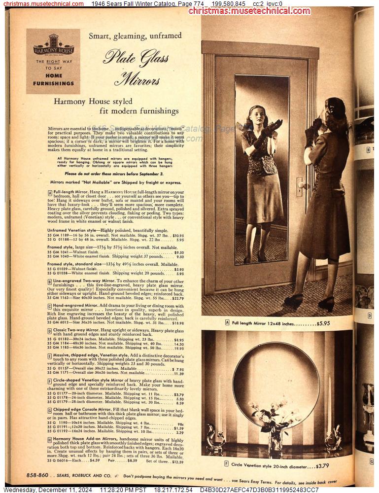 1946 Sears Fall Winter Catalog, Page 774