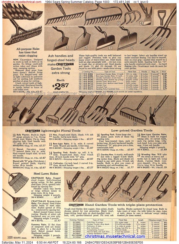 1964 Sears Spring Summer Catalog, Page 1003