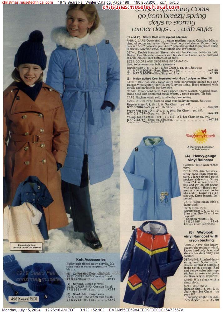1979 Sears Fall Winter Catalog, Page 498