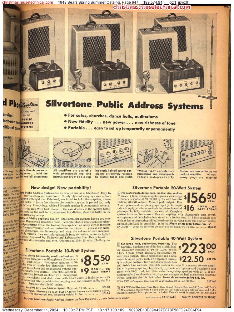 1948 Sears Spring Summer Catalog, Page 647