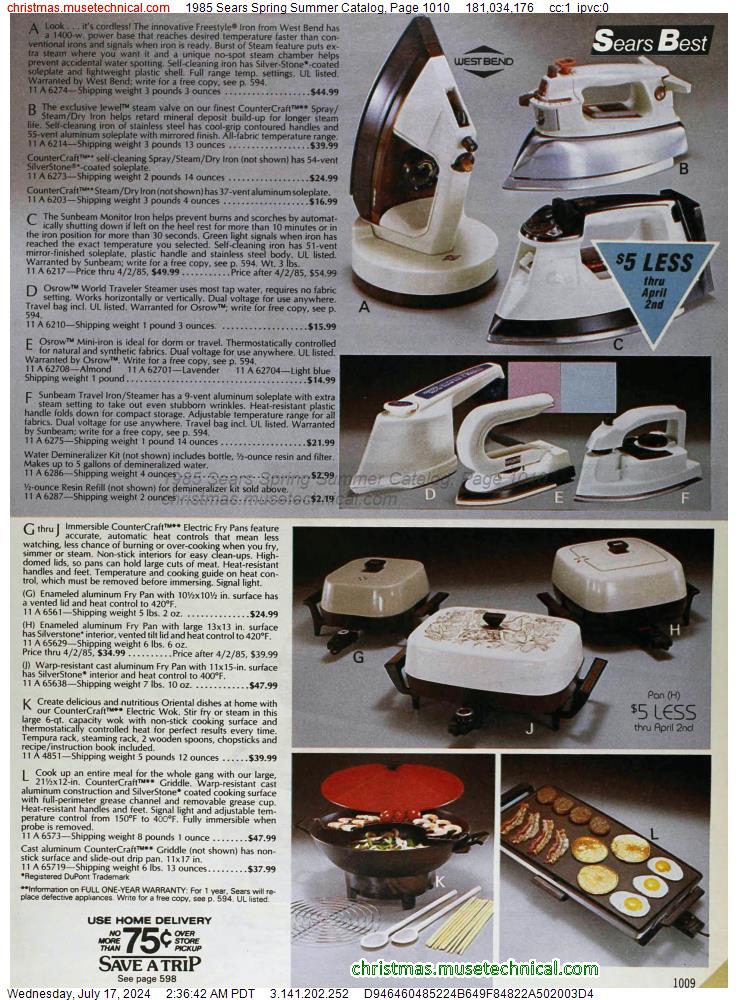 1985 Sears Spring Summer Catalog, Page 1010