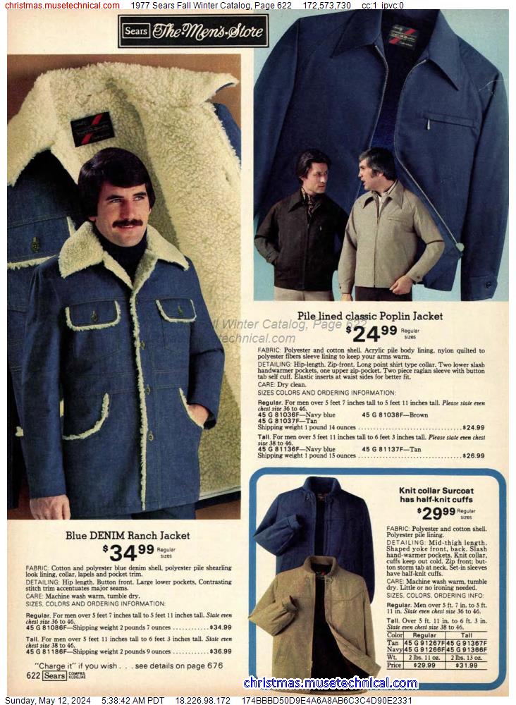 1977 Sears Fall Winter Catalog, Page 622