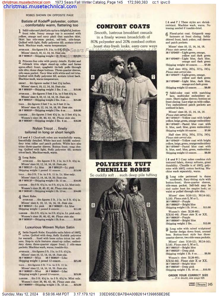 1973 Sears Fall Winter Catalog, Page 145