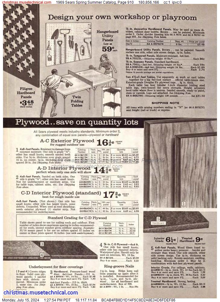 1969 Sears Spring Summer Catalog, Page 910