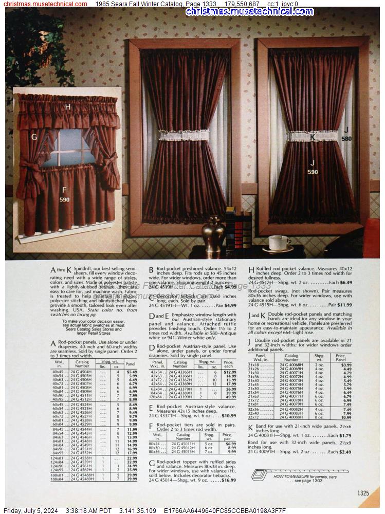 1985 Sears Fall Winter Catalog, Page 1333