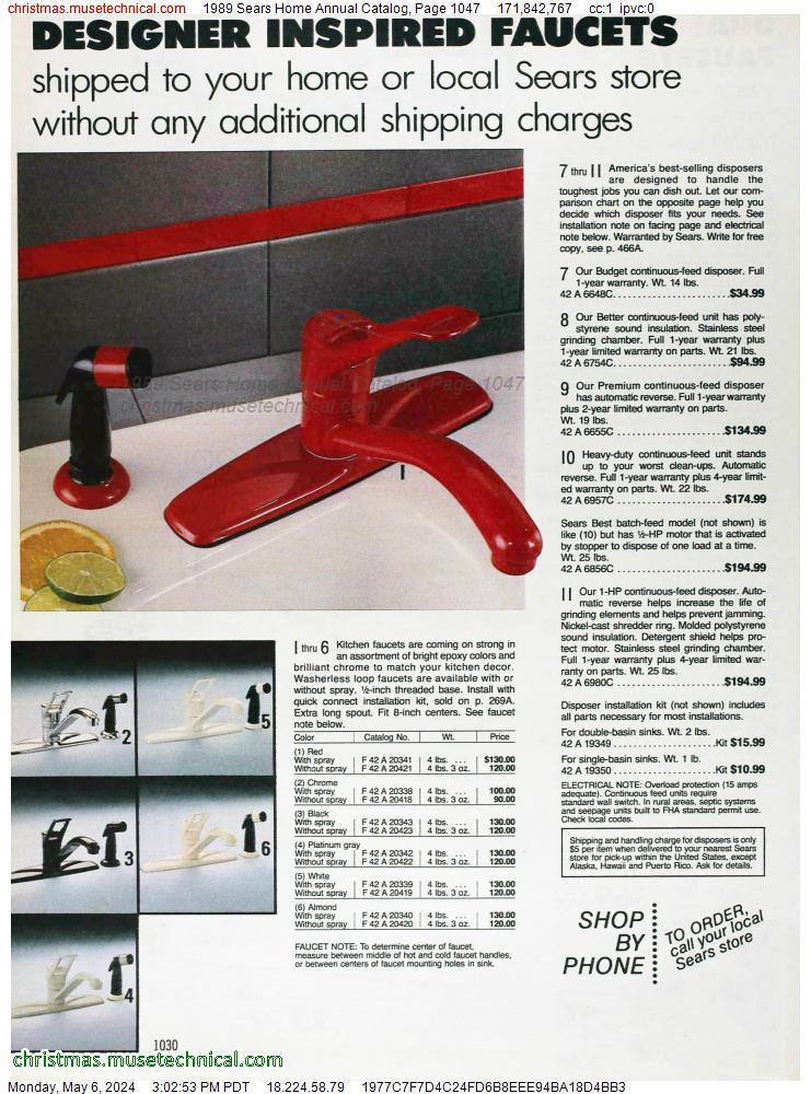 1989 Sears Home Annual Catalog, Page 1047