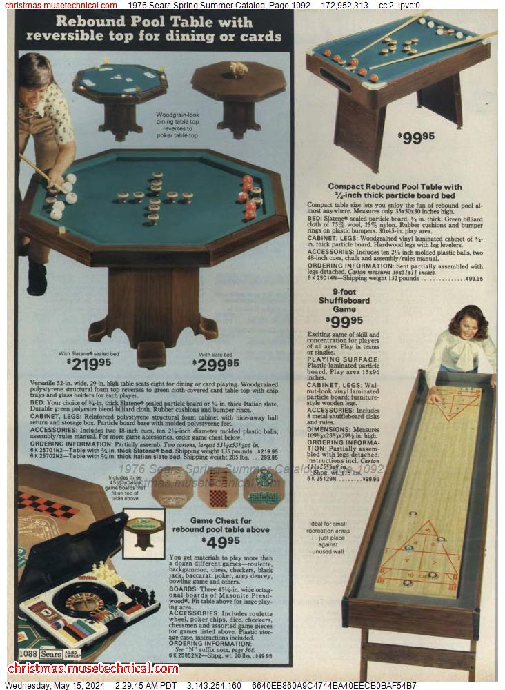 1976 Sears Spring Summer Catalog, Page 1092