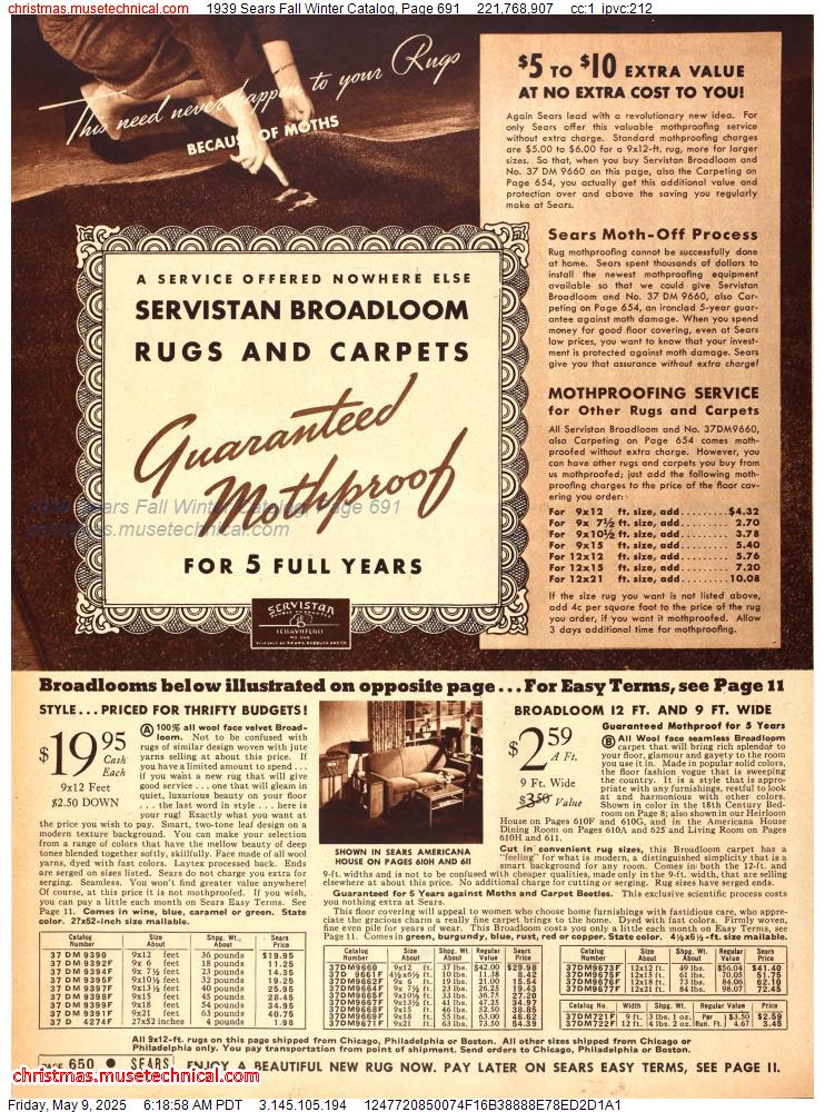 1939 Sears Fall Winter Catalog, Page 691