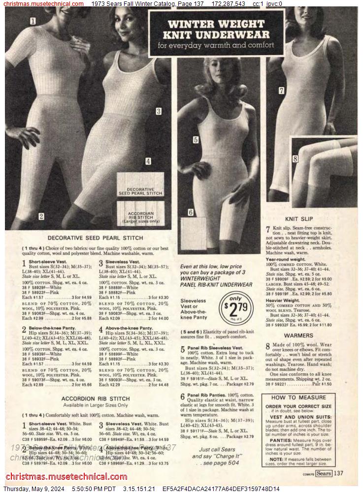 1973 Sears Fall Winter Catalog, Page 137