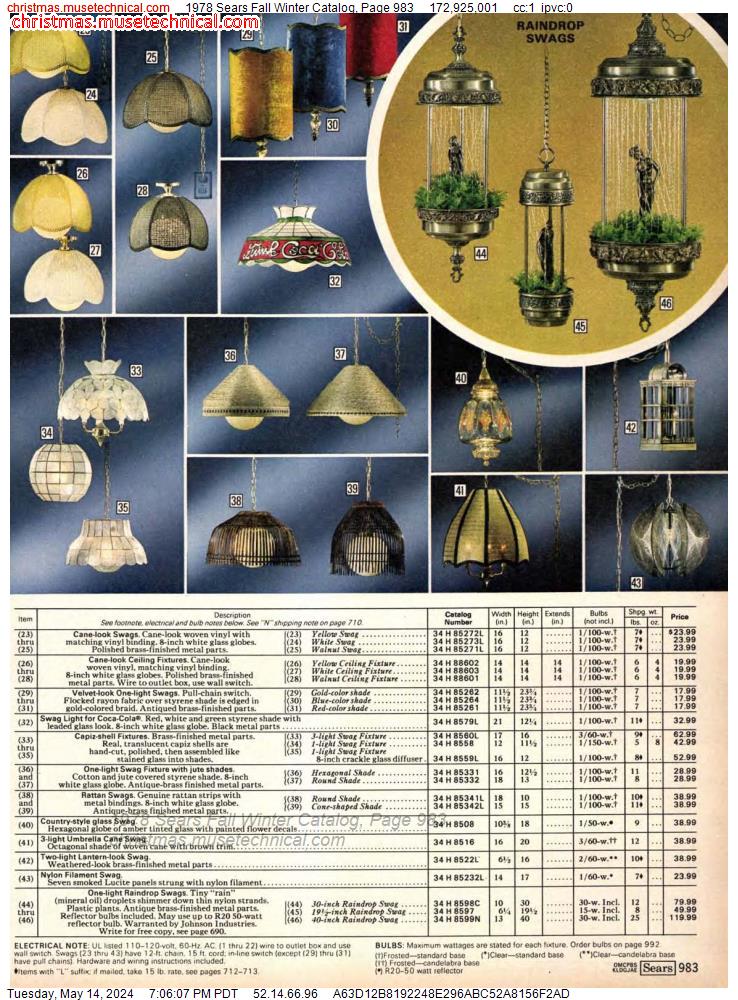 1978 Sears Fall Winter Catalog, Page 983