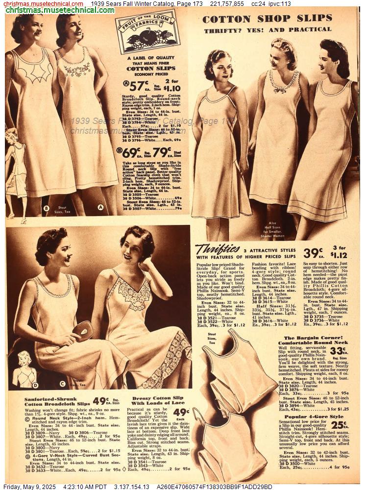 1939 Sears Fall Winter Catalog, Page 173