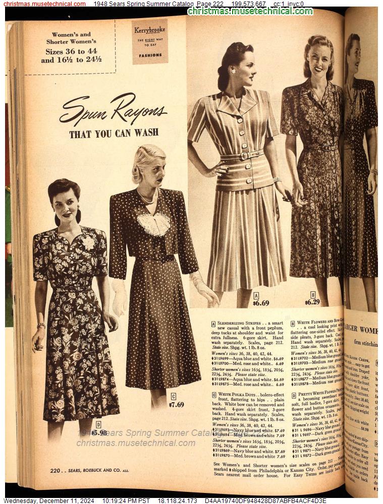 1948 Sears Spring Summer Catalog, Page 222