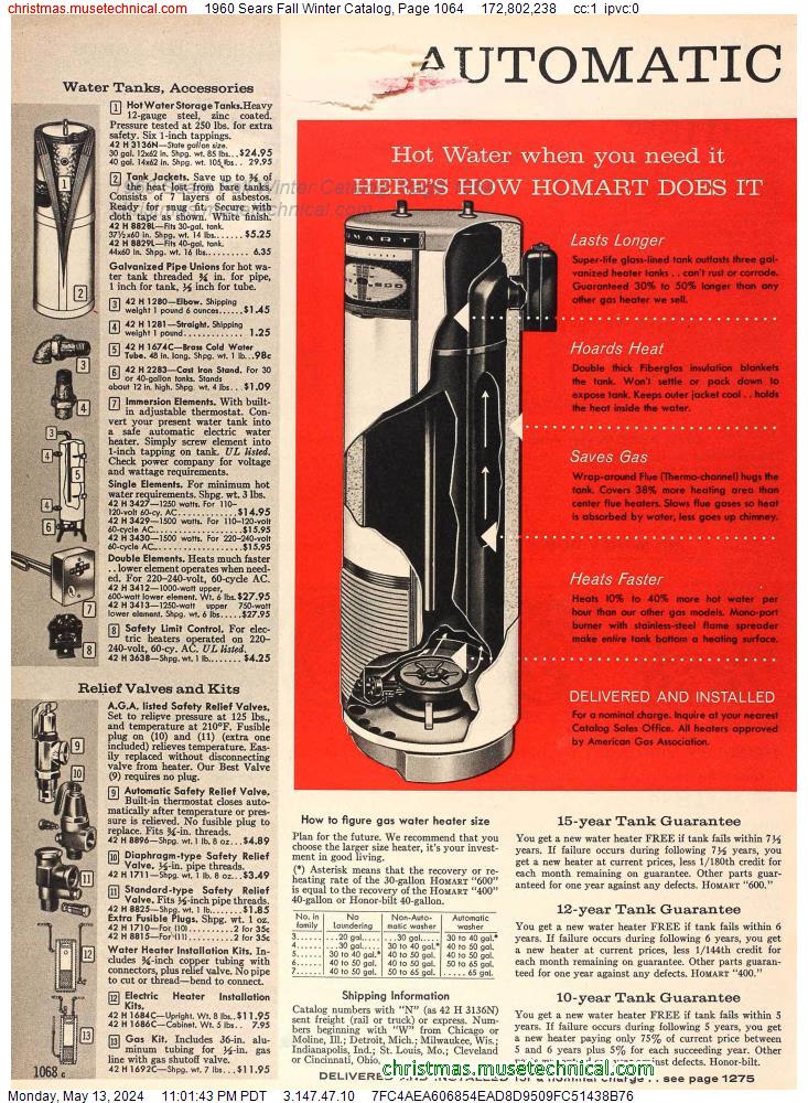 1960 Sears Fall Winter Catalog, Page 1064