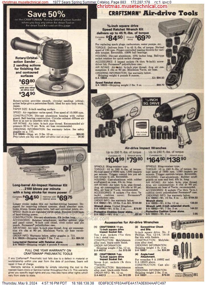 1977 Sears Spring Summer Catalog, Page 883