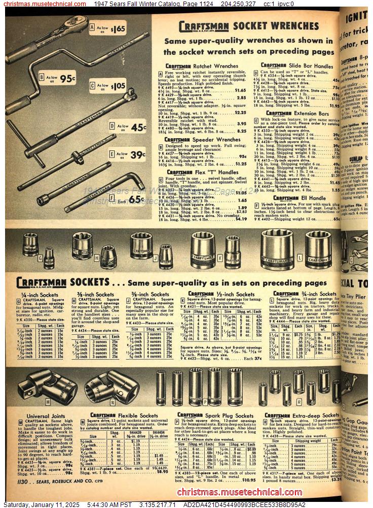 1947 Sears Fall Winter Catalog, Page 1124