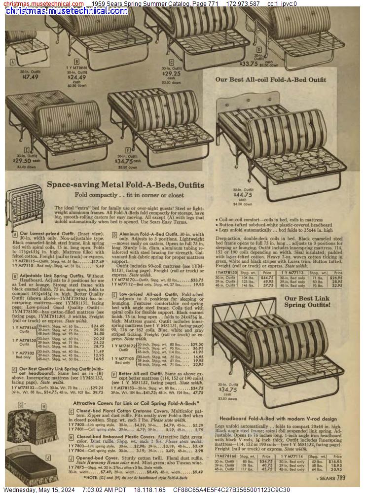 1959 Sears Spring Summer Catalog, Page 771