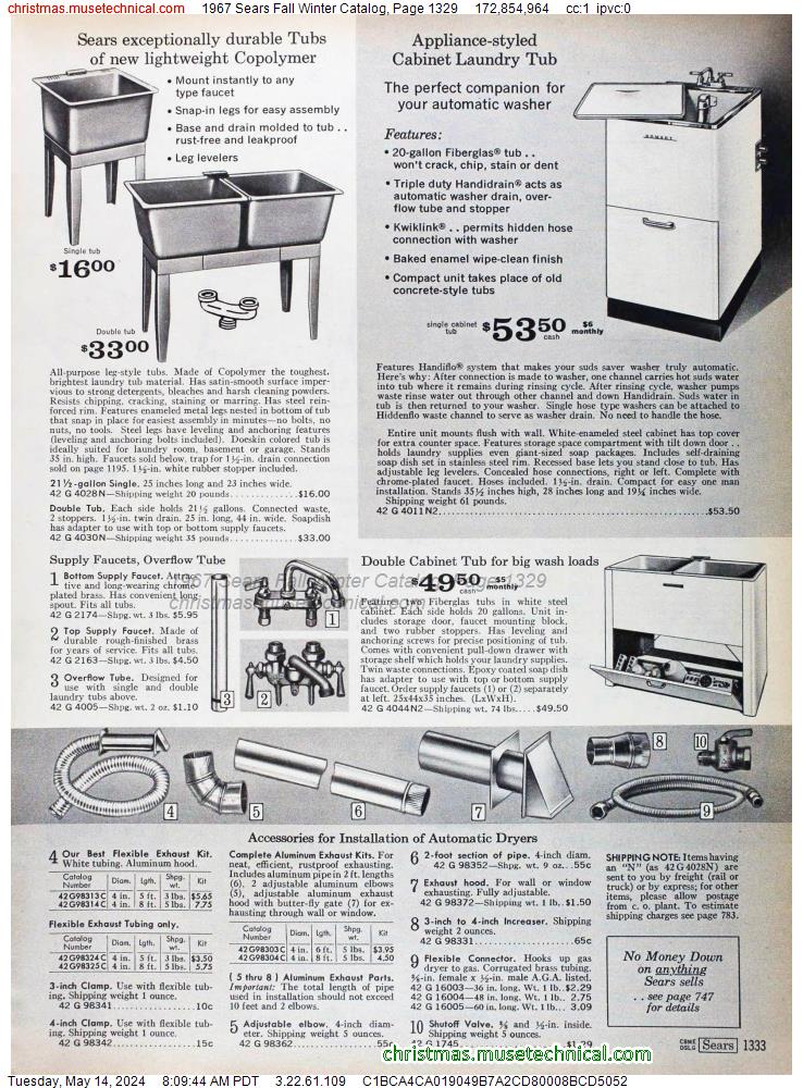 1967 Sears Fall Winter Catalog, Page 1329