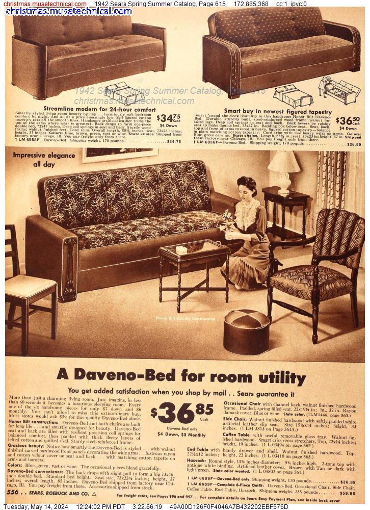 1942 Sears Spring Summer Catalog, Page 615