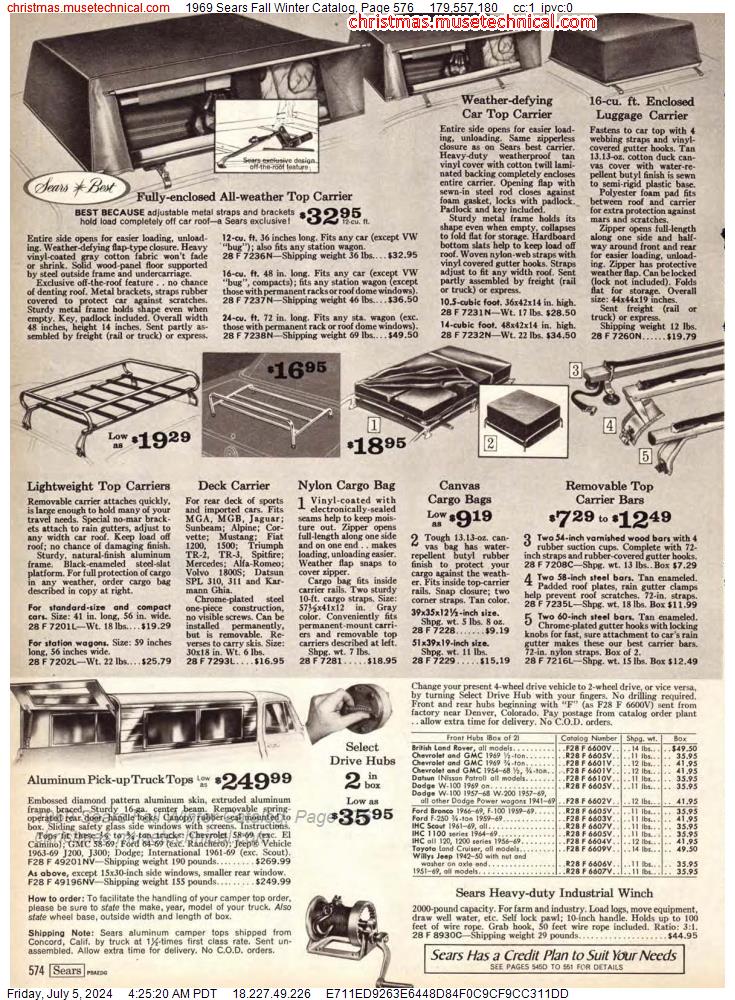 1969 Sears Fall Winter Catalog, Page 576