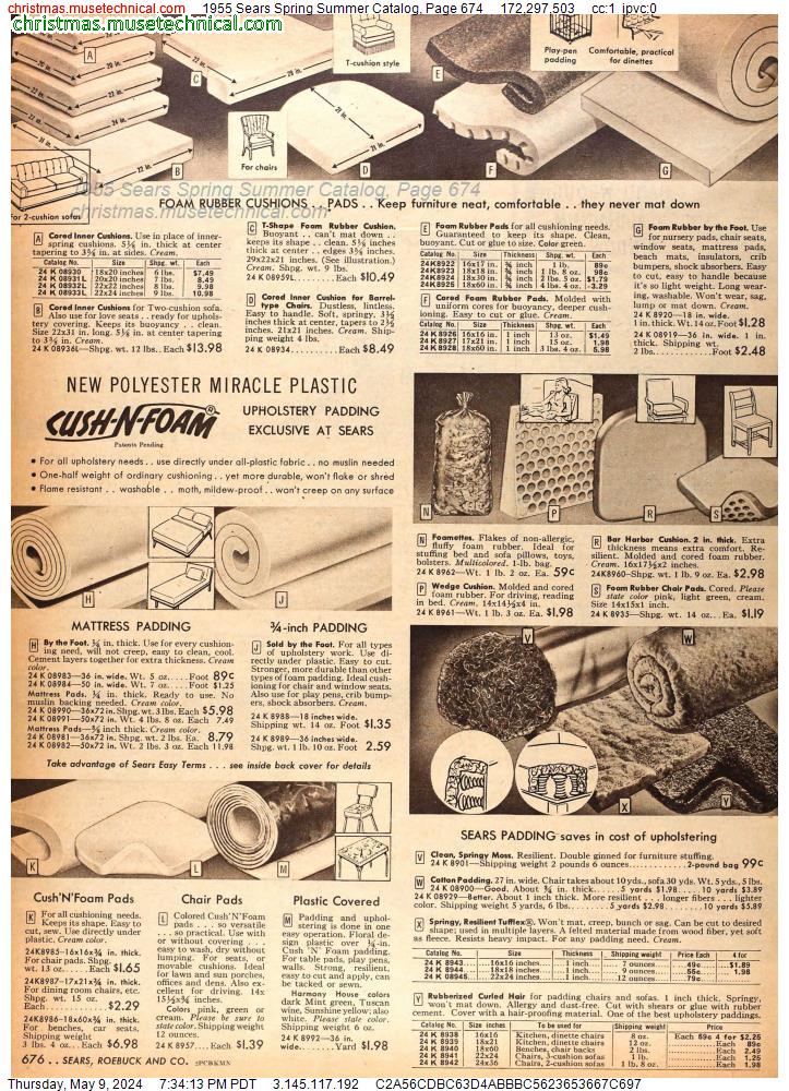 1955 Sears Spring Summer Catalog, Page 674