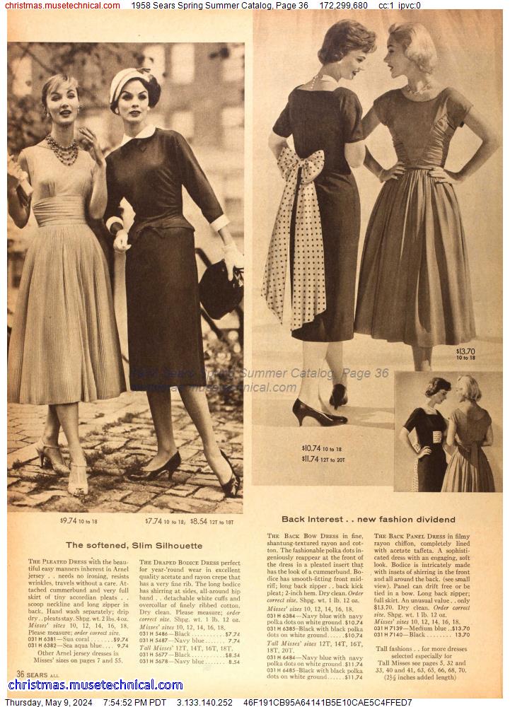 1958 Sears Spring Summer Catalog, Page 36