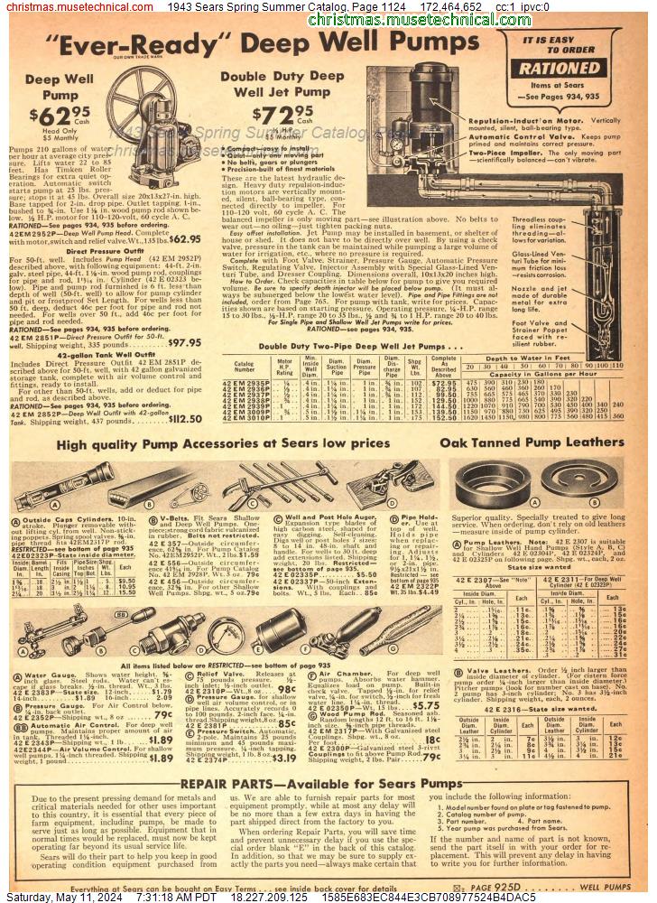 1943 Sears Spring Summer Catalog, Page 1124