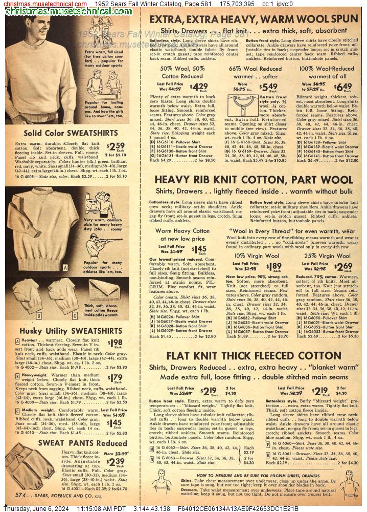 1952 Sears Fall Winter Catalog, Page 581