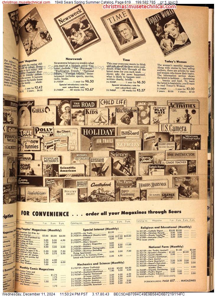 1948 Sears Spring Summer Catalog, Page 619