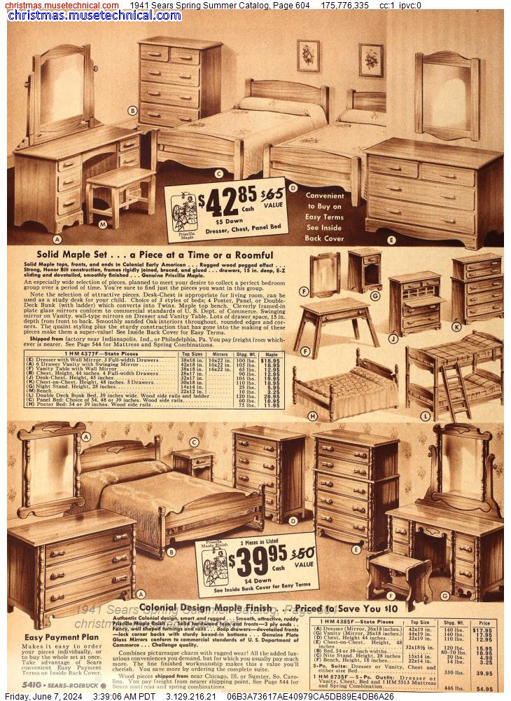 1941 Sears Spring Summer Catalog, Page 604