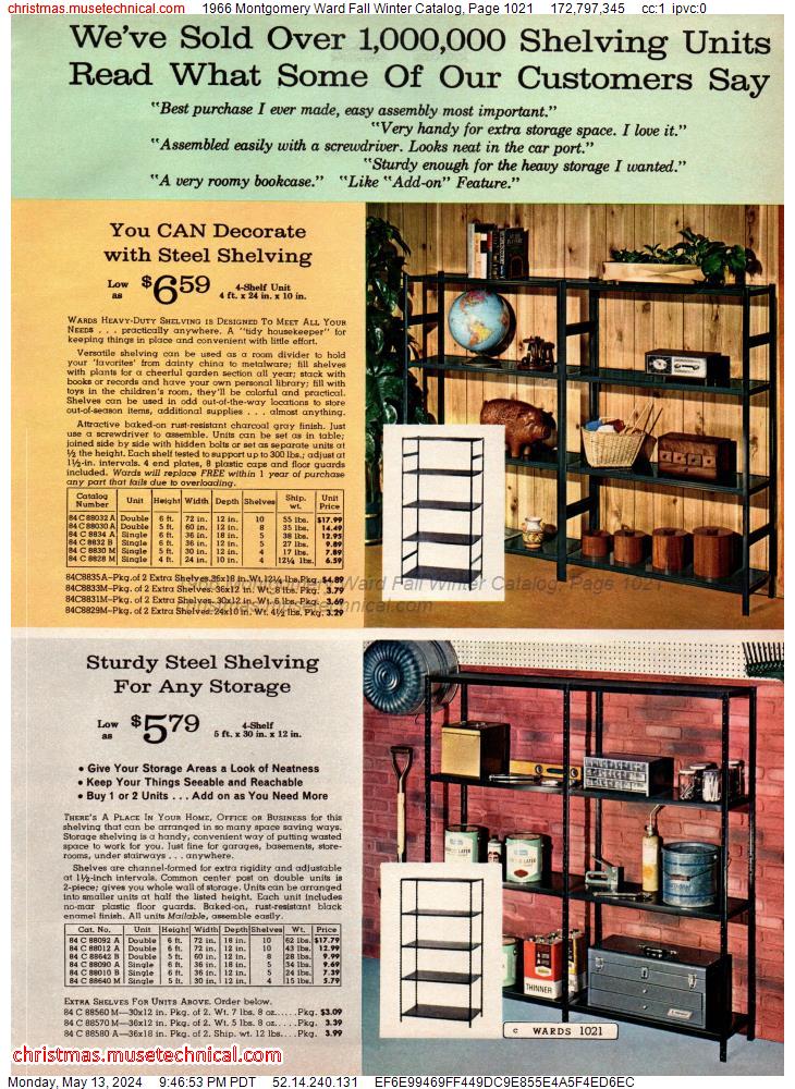 1966 Montgomery Ward Fall Winter Catalog, Page 1021