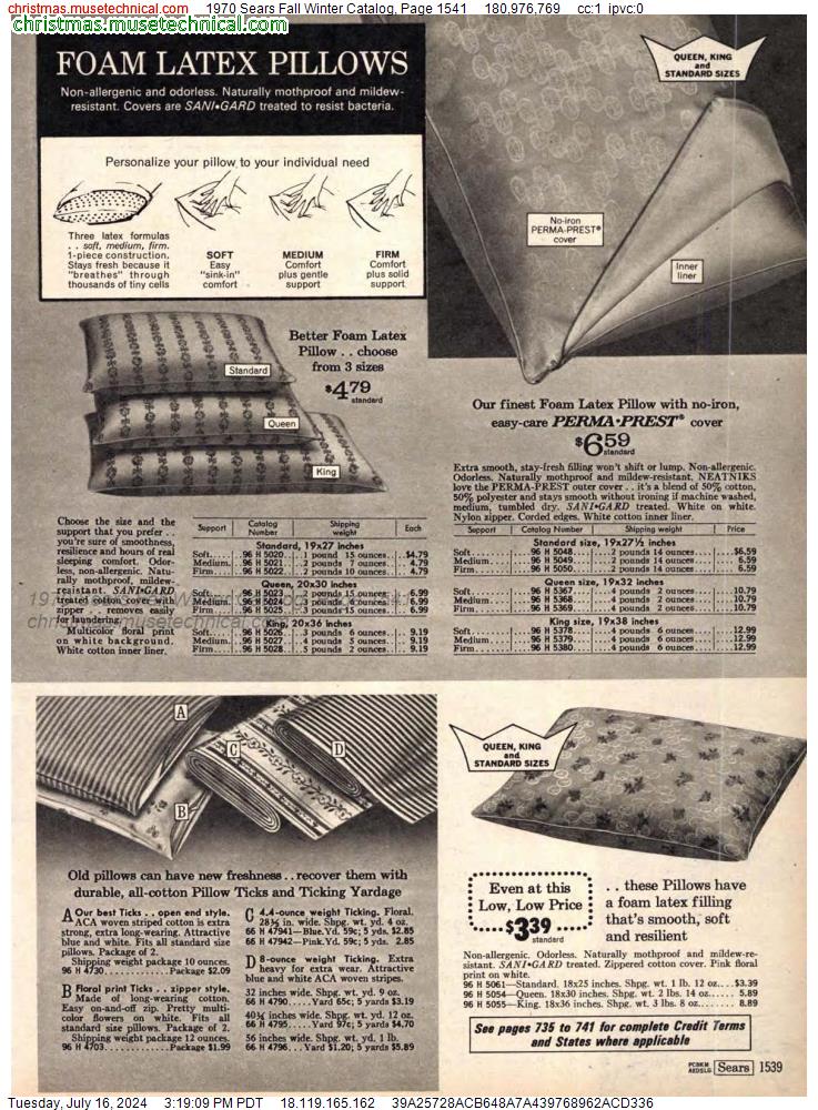 1970 Sears Fall Winter Catalog, Page 1541