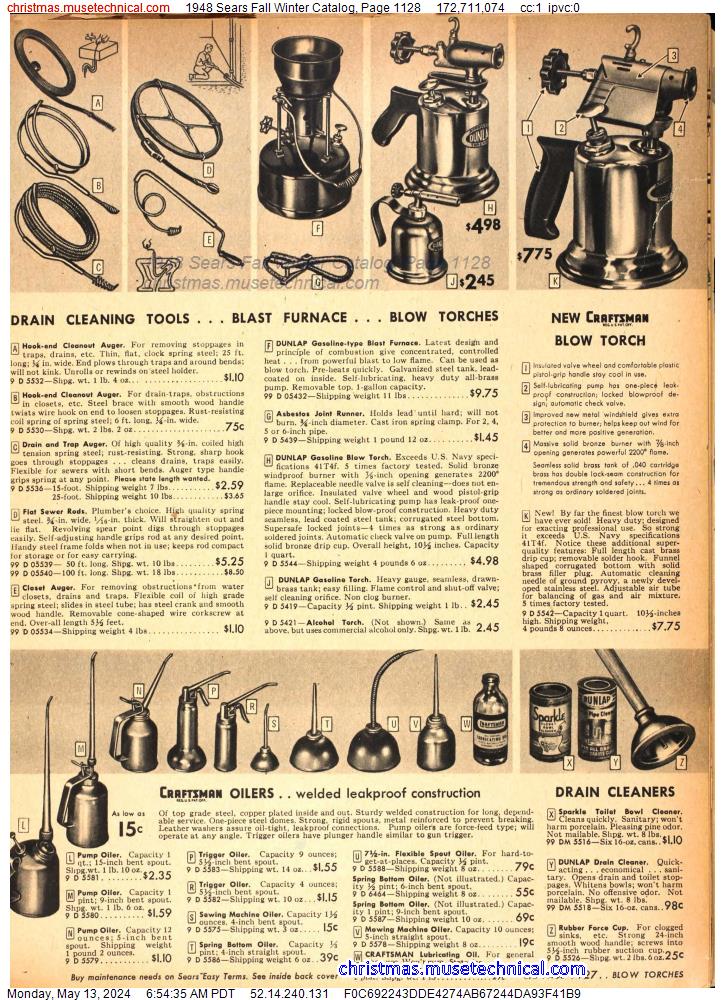 1948 Sears Fall Winter Catalog, Page 1128