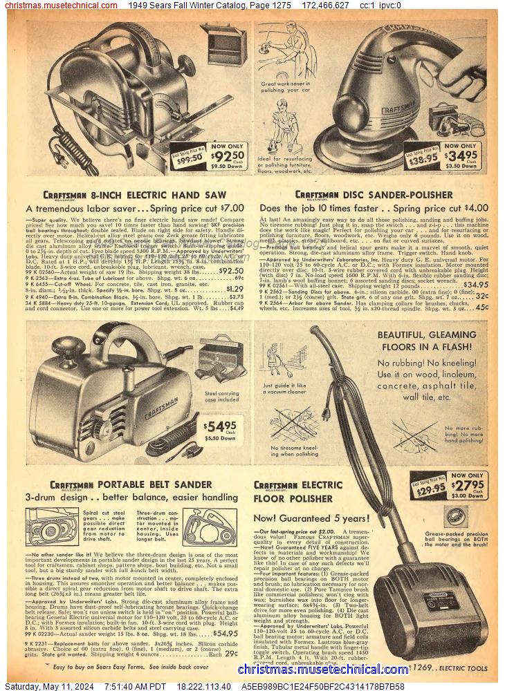 1949 Sears Fall Winter Catalog, Page 1275