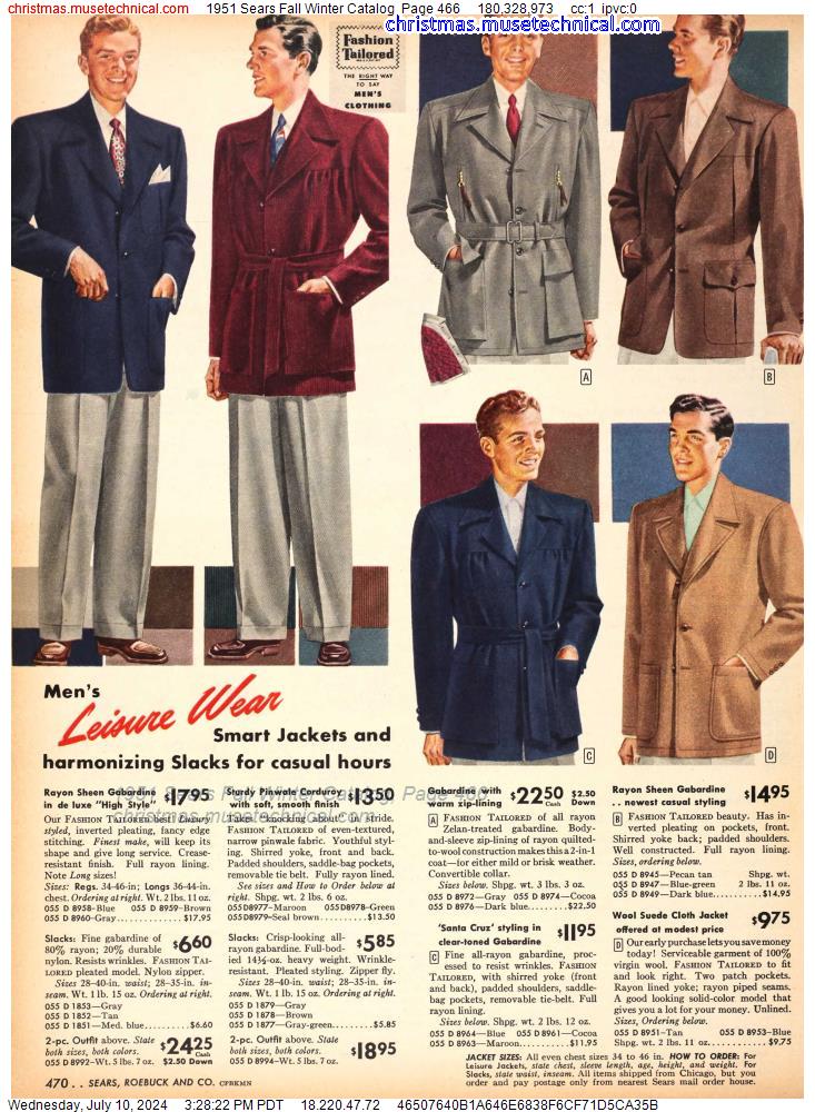 1951 Sears Fall Winter Catalog, Page 466