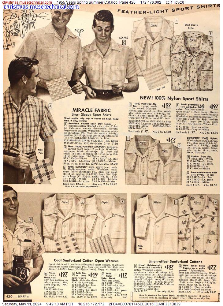 1955 Sears Spring Summer Catalog, Page 426