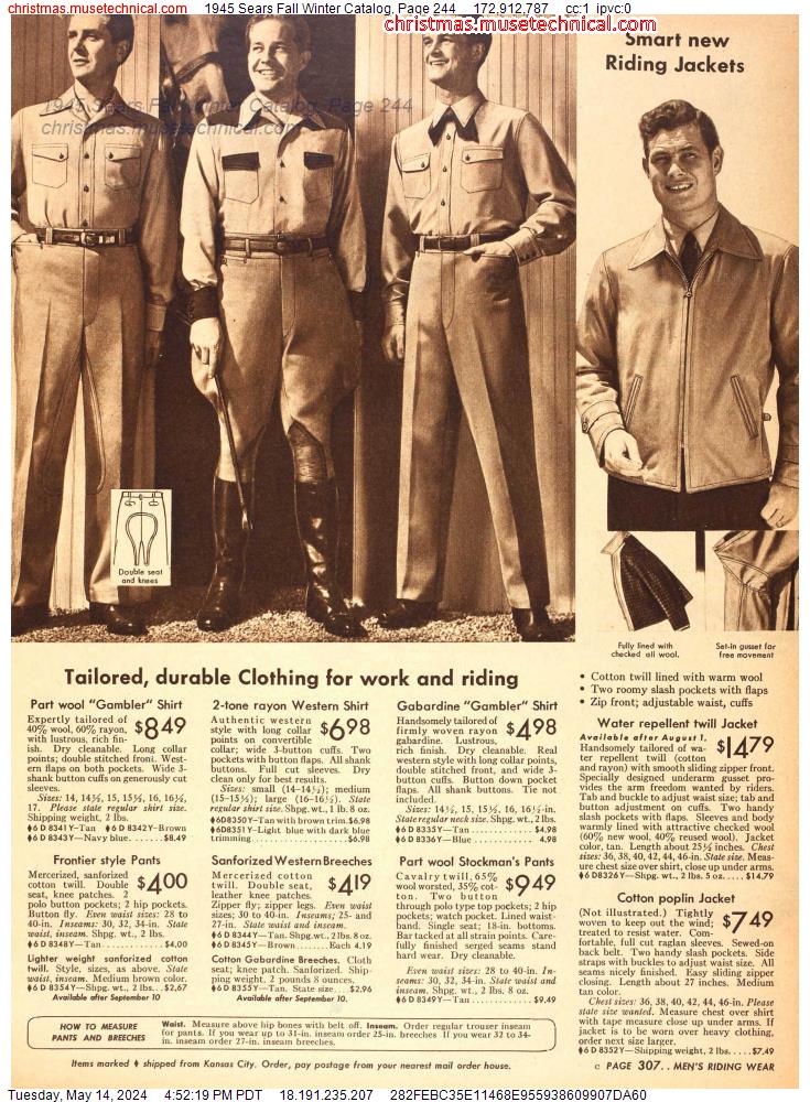 1945 Sears Fall Winter Catalog, Page 244