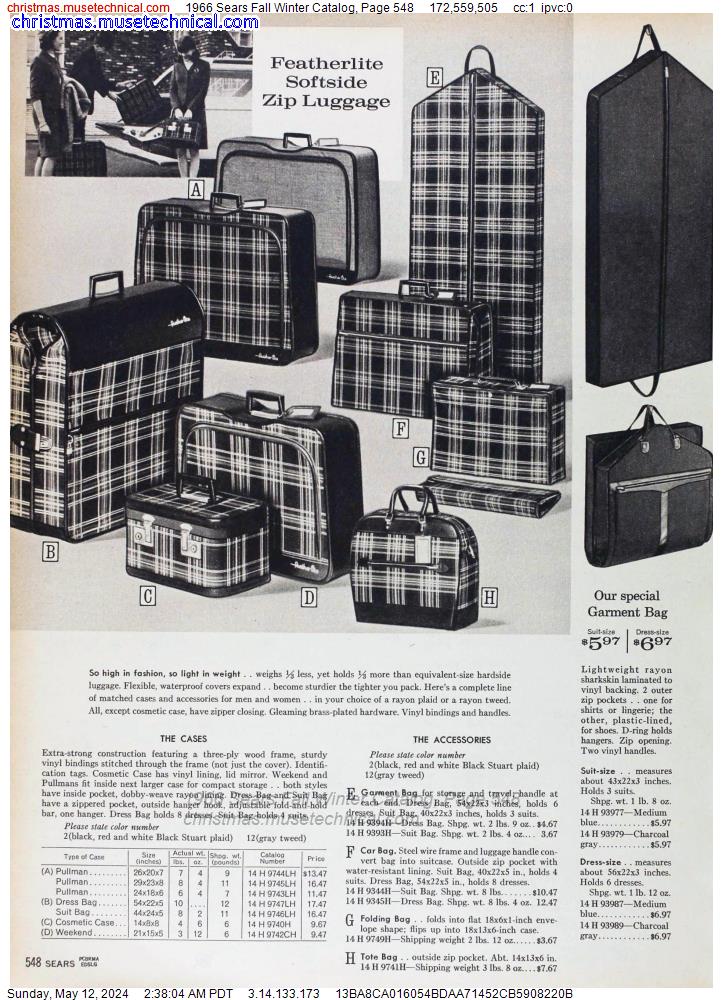 1966 Sears Fall Winter Catalog, Page 548