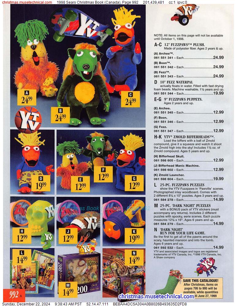 1998 Sears Christmas Book (Canada), Page 992