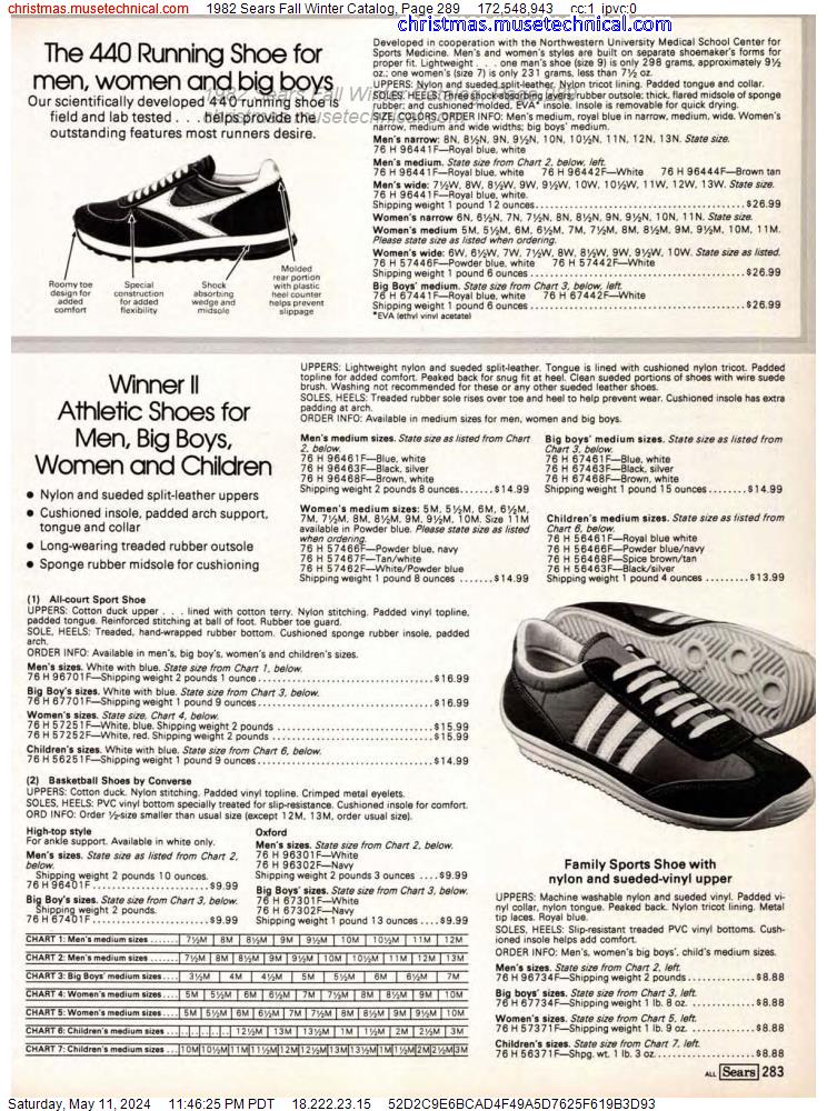 1982 Sears Fall Winter Catalog, Page 289