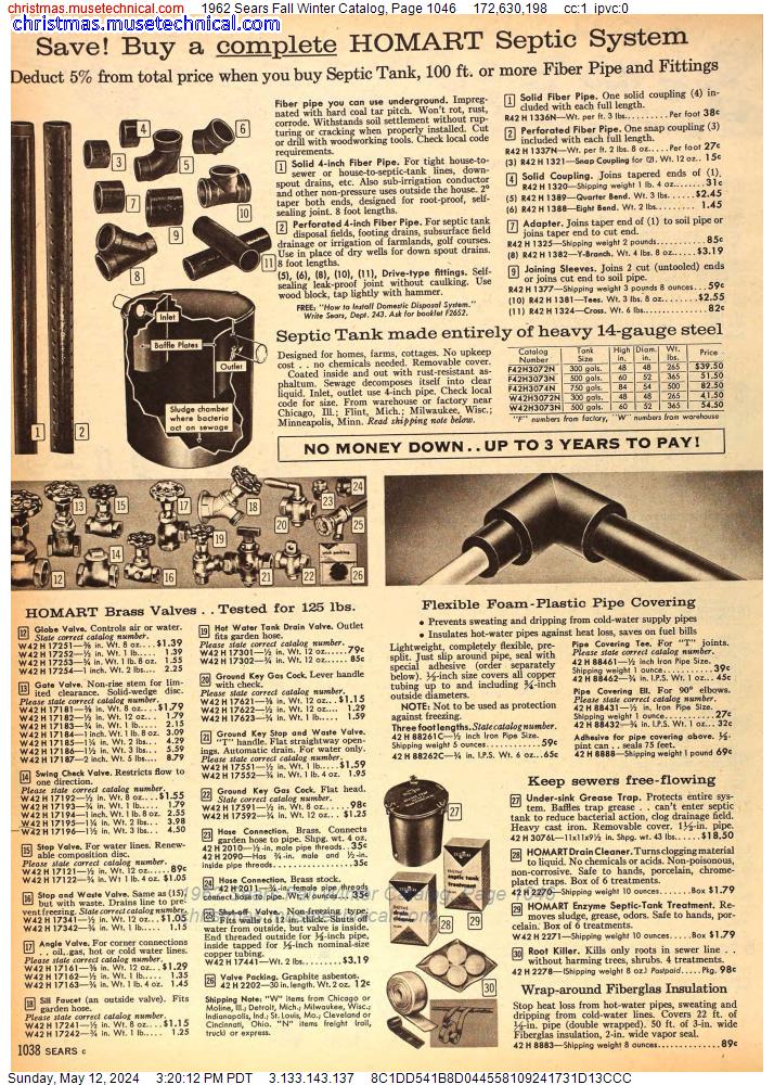 1962 Sears Fall Winter Catalog, Page 1046