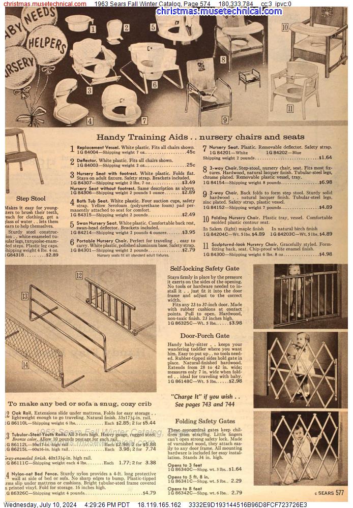 1963 Sears Fall Winter Catalog, Page 574