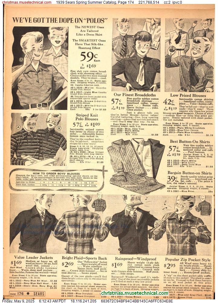 1939 Sears Spring Summer Catalog, Page 174