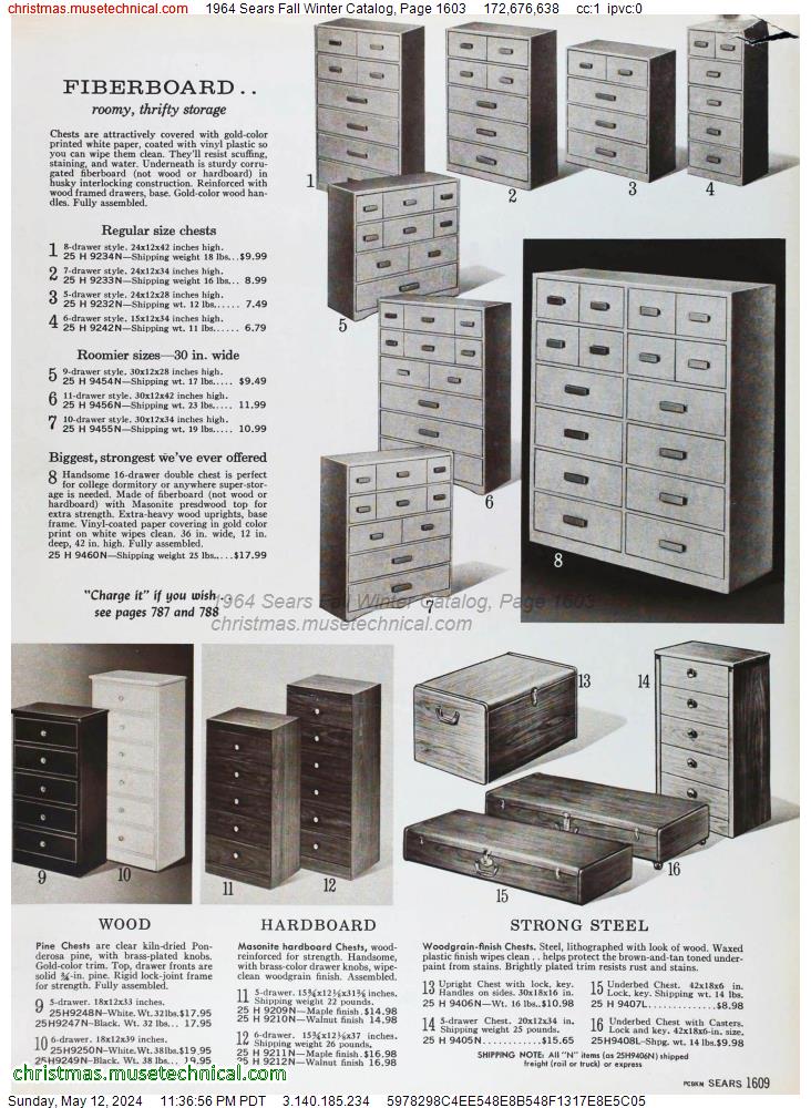 1964 Sears Fall Winter Catalog, Page 1603